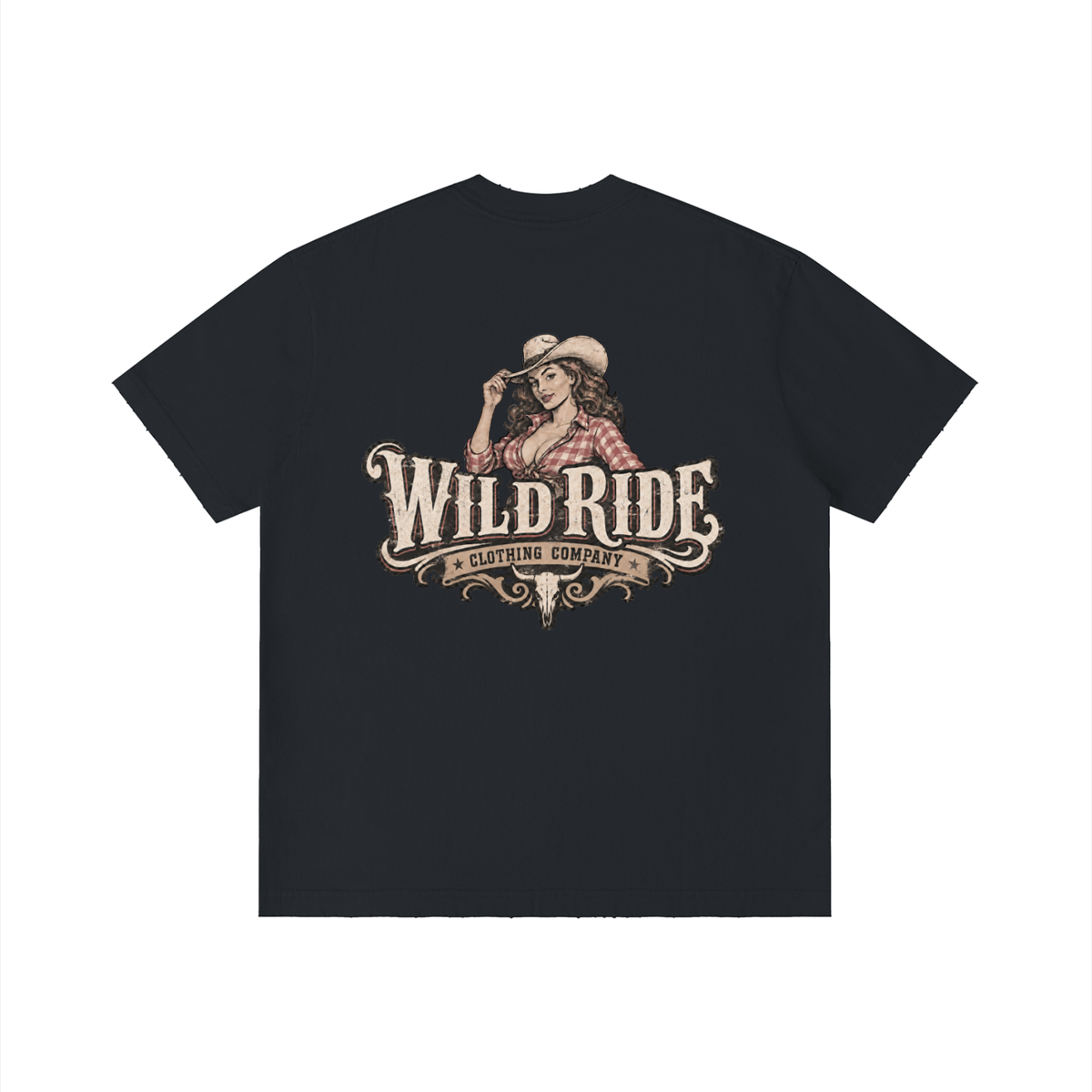 Cowgirl hat tip Vintage Wash Distressed T- Shirt