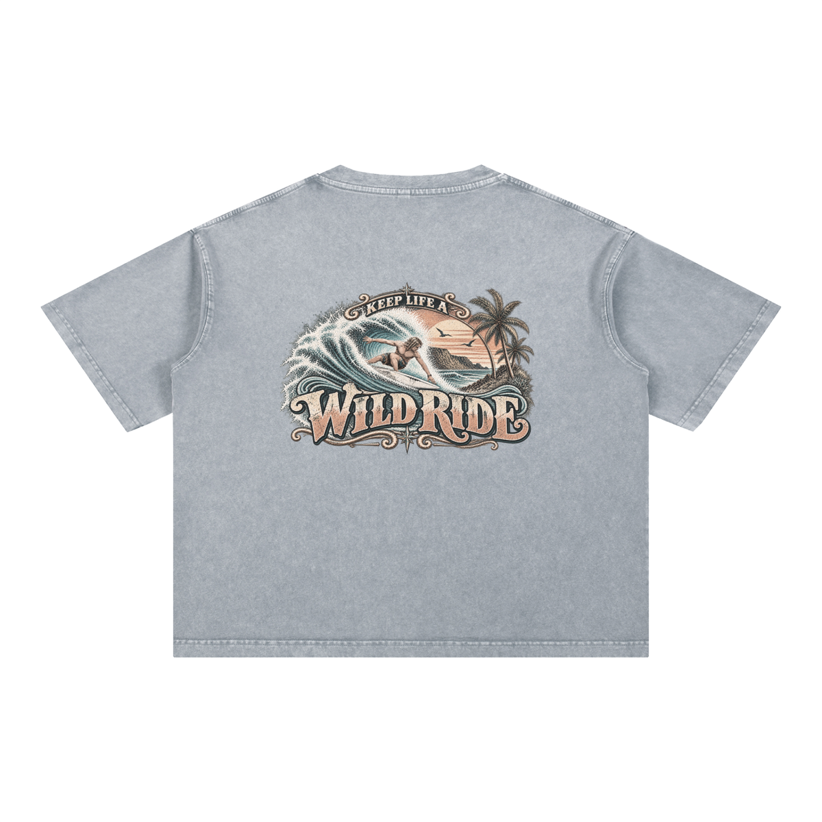 Surfer boy- Mineral Wash Boxy Cotton T-Shirt